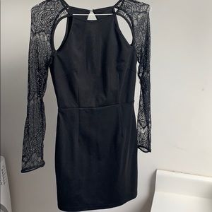 Tobi backless mini black dress